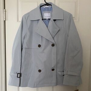 Weatherproof Light Blue/Gray Short Lined Trench Coat